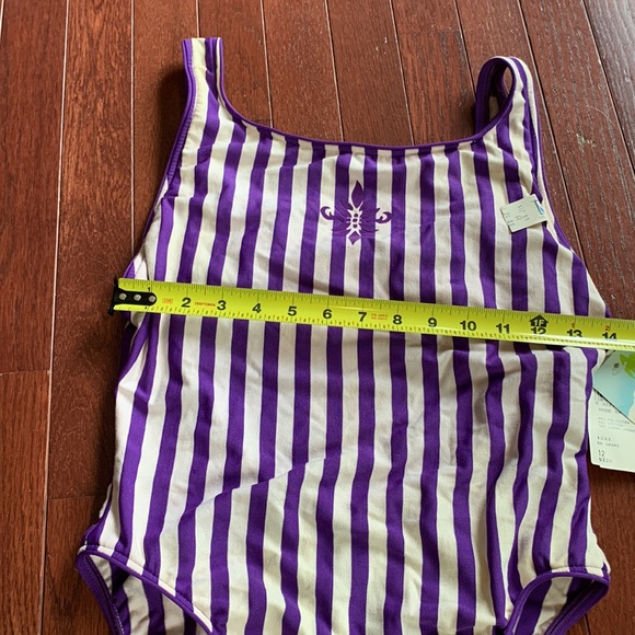NWT Vintage Le Cove retro stripe cotton swimsuit bathing suit S/M - Picture 4 of 7